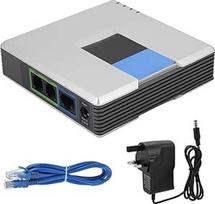 2 prievadų VoIP telefono adapteris, VoIP šliuzo interneto 2 prievadų analoginio telefono adapteris VoIP telefono įrenginys su SIP RJ45 kabeliu, skirtas Linksys PAP2T (JK kištukas)