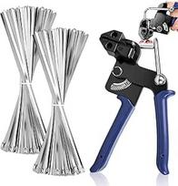 200 nerūdijančiojo plieno kabelių raiščių ir metalinio kaklaraiščio pistoleto pakuotė, 4,6 x 300 mm metaliniai kabelių raiščiai, kaklaraiščio pistoletas, pagamintas iš metalinio kabelių raiščio pistoleto, tinka kabelius rišti pramonėje ir žemės ūkyje