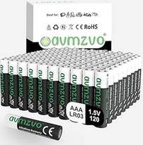 AAA baterijos LR03 120 šarminių 1,5 V baterijų pakuotė, patvarios, galingos, gali būti naudojamos žaislams, žadintuvams ir kitiems elektroniniams prietaisams