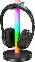 Belaidės ausinės televizoriui, belaidės ausinės per ausis su RF siųstuvu, ausinių stovas su RGB apšvietimu, veikimo nuotolis 100 m, "Plug-n-Play" (su optiniu ir papildomu prievadu)