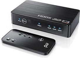 CSL - HDMI 2.0 skirstytuvas 4K 60Hz - 3 prievadų jungiklis su nuotolinio valdymo pulteliu - 2.0b Ultra HD 4096x2160 3840x2160 - HDR - 3D Ready - HDCP - 48 bitų gilios spalvos - automatinis perjungimas - su maitinimo šaltiniu