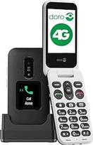 DORO telefonas - "Doro Leva E30" - 4G sulankstomas telefonas senjorams - 2,8 colio ekranas, išorinis ekranas, kontrastingi mygtukai, aiškus garsas, fotoaparatas - "Doro Secure" mygtukas - su įkrovimo stotele - juodas