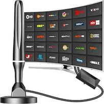 DVBT2 antena, DVB-T/DVB-T2 antena, stipresnė strypinė skaitmeninės televizijos/Digital TV/DAB radijo/DVB-T2 imtuvo antena, maksimalios kokybės signalas, su magnetiniu pagrindu, 3 m ilgio laidas, balta (#174)
