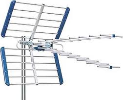 EDISION YAGI V 15 dB lauko antena antžeminė 21-48 UHF, 5G LTE filtras, skirta skaitmeniniams DVB-T/T2 kanalams priimti, TV antena, dažnių diapazonas 470-694 MHz, ilgis 105 cm, LTE700, mėlyna