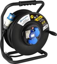 Electraline 49059 Guminis prailgintuvas 3 G2,5 mm² su kabelio rite 40 MT 2 pramoniniai IEC lizdai + 1 "Schuko" 3 kontaktų kištukas Tinka kemperiams, kempingams, karavanams, valtims, statybvietėms - IP44
