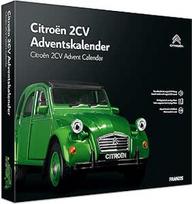 Franzis 55154 Citroen 2CV Advento kalendorius, žalias, 1:38 mastelio metalinis modelis su garso moduliu ir 50 puslapių lydraščiu