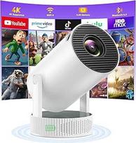 Išmanusis mini projektorius, patobulintas 4K projektorius su integruotu akumuliatoriumi, 1080P HD mini projektorius Tragbarer Unterstützung Android 11 WiFi6 BT5.4, projektorius Klein Auto Keystone Kompatibel mit HDMI/TV Stick/Laptop