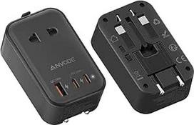 Kelioninis kištukinis adapteris visame pasaulyje, universalus adapteris su USB C (PD 20W), 1 kintamosios srovės kelioninis adapteris su 3 USB, tarptautinis kištukinis adapteris, skirtas JAV / JK / ES / JAV / Japonijai (juodas)