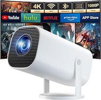 Mini projektorius 4K Full HD 1080P, nešiojamasis projektorius su "WiFi 6" ir "Bluetooth 5.4", mažas projektorius su automobiline klaviatūra, pasukamas 180° kampu, suderinamas su "iOS" / "Android" / HDMI / TV Stick / nešiojamuoju kompiuteriu / asmeniniu ko