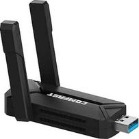 MMOBIEL WiFi 7 WiFi Stick BE6500 - trijų dažnių (6/5/2,4 GHz) 6452Mbps WiFi Stick su USB 3.0 ir išorine antena, WPA3, 4K QAM, "Plug & Play", skirtas "Windows 11/10/Mac/Linux" staliniams ir nešiojamiesiems kompiuteriams