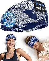 MUSICOZY "Bluetooth" miego ausinės, miego ausinės, šoninio miego ausinės, belaidės sporto ausinės, galvos juosta, 16+STD, skirtos jogai, treniruotėms, kelionėms, nemigai, technikos prietaisai vyrams / moterims