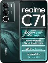 realme C71 4G išmanusis telefonas 6+128GB, Bosko mikrofonas, 6,67 milimetrų skersmens, 120 Hz dažnis, 45 W greitasis maitinimas, 6000 mAh akumuliatorius, 50 MP fotokamera, galingas 8 branduolių procesorius, IP54