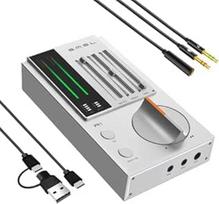 SMSL R1 DAC ausinių stiprintuvas, stalinis DAC stiprintuvas, USB-C skaitmeninis analoginis garso keitiklis žaidimų kompiuteriui PS5, mikrofono/USB/optinis/koaksialinis įėjimas, 3,5 mm/4,4 mm/RCA išėjimas, EQ/Bass/Treble valdiklis