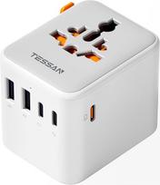 TESSAN kelioninis adapteris visame pasaulyje su USB C GaN 65W PD Quick Landing, kelioninis kištukinis adapteris visame pasaulyje su 5 USB, kištukinis lizdas, universalus adapteris JAV Tailandas Japonija JK Brazilija Australija Meksika