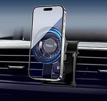 XUKEY automobilinis BMW mobiliojo telefono laikiklis, 360° pasukamas laikiklis ant avarinio jungiklio, tvirtinamas prispaudžiant, paprastas ir fiksuotas, magnetinis mobiliojo telefono laikiklis, "Mag-Safe" su metaline plokštele (skirtas BMW 3 serijos auto