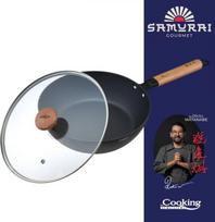 Wok keptuvė su dangčiu aliuminio su keramikos danga 24x7.5cm HR-SNT-WC24 HEINNER