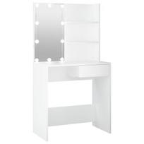 Kosmetinis staliukas，Makiažo stalas su LED apšvietimu, baltas, 74,5x40x141cm CFE1661701