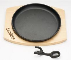 Keptuvė steikams su medine baze ketaus 22cm HR-YT-912 HEINNER