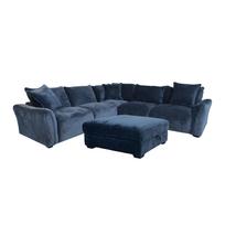 Kampinė sofa DIVI Tamsiai mėlyna