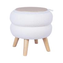 Pufas su daiktadėže HANA Balta D40xH41cm