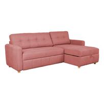 Kampinė sofa-lova WAIOLA Rožinė, 226 cm