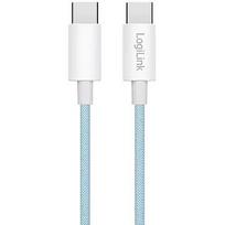 Logilink USB-C 1.5m w nylonowym oplocie niebieski CU0351