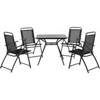 Shumee Sodo komplektas stalas ir 4 kėdės Black LIVO | 63096 | 4260580930135