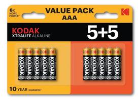 Kodak XTRALIFE šarminė AAA baterija 10 (5+5, ELEKDK30423466