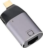 "Annadue" USB C ir Ethernet adapteris, 10/100/1000Mb/s USB-C vyriškos lyties adapteris į RJ45 moteriškos lyties adapterį, Ethernet LAN tinklo adapteris su PD3.0 įkrovimo prievadu, skirtas "Windows" / "Android" / "OS X