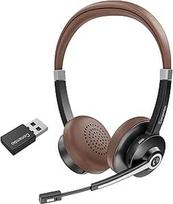 "Bluetooth" ausinės V5.0, laisvų rankų belaidės ausinės su triukšmo slopinimo mikrofonu mobiliajam telefonui, HD stereofoninis garsas ir 25 val. žaidimo trukmė kompiuterio ausinėse su USB-A jungtimi, skirta nešiojamajam kompiuteriui "Skype