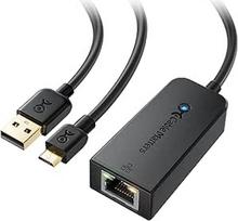 "Cable Matters" mikro USB eterneto adapteris iki 300+ Mbps (Fire TV Stick LAN adapteris, Fire TV LAN), skirtas srautinio perdavimo įrenginiams, įskaitant "Chromecast", "Google Home Mini" ir kt.