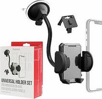 "Hama" automobilinis mobiliojo telefono laikiklis ventiliacijai ir priekiniam stiklui, universalus iki 11 cm pločio (portreto formatas, kraštovaizdžio formatas, pasukamas 360° kampu, laikiklis su spaustuvu, siurbtukas, su paveikslėlio rėmeliu, automobilin