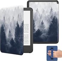 "MoKo" dėklas 6 colių visiškai naujam "Kindle" (11 kartos 2024/2022 leidimas), lengvas dėklas su dirželiu rankai, skirtas "Kindle" 11 kartos 2024 elektroninei skaityklei, "Grey Forest