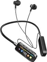 "OBEST" "Bluetooth" ausinės, ausinės ant kaklo su stebėjimo funkcija, ausinės su kaklo dirželiu ir ekranu, "Bluetooth" ausinės bėgimui, treniruotėms, fitnesui (juodos spalvos)