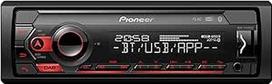 "Pioneer" MVH-S420DAB-AN su DAB antena, 1-DIN automobilinis radijas su DAB+, raudonos spalvos, vokiškas meniu vadovas, "Bluetooth", USB, AUX įvestis, tiesioginis "iPod"/"iPhone" valdymas, laisvų rankų įranga, "Smart Sync