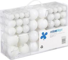 "Relaxdays" 100 kalėdinių bumbuliukų rinkinys - kalėdinės dekoracijos - matiniai, blizgantys, blizgantys bumbuliukai - 3, 4 ir 6 cm skersmens - pasirinktos spalvos