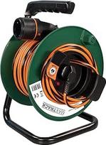 Apsauginis kontaktinis ilgintuvas 50 m su kabelio rite ir fiksavimo sistema - H05VV-F 3 x 1,5 mm², 12 kg tempimo jėga, patentuotas kištuko tvirtinimas, tvirtas ir saugus - idealiai tinka dirbtuvėms, statybvietėms