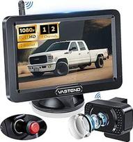 Atbulinės eigos kamera Belaidis HD 1080P automobilinis fotoaparatas, 5 colių monitorius, padalytas ekranas, 2 kanalai, vandeniui atsparus naktinio matymo atbulinės eigos kameros rinkinys automobiliui, visureigiui, lengviesiems automobiliams (V02)