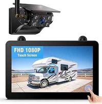 Belaidės saulės magnetinės atbulinės eigos kameros, 7 colių 1080P jutiklinis IPS monitorius, 12000 mAh akumuliatorius, 1 minutės sąranka, IP69K vandeniui atsparios atbulinės eigos kameros nameliams ant ratų, priekaboms ir sunkvežimiams
