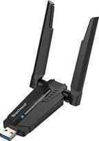 BrosTrend AXE5400 WiFi 6E WLAN Stick Linux Ubuntu, Mint, Debian, Raspberry Pi OS, Kubuntu, Zorin, LMDE, Mate ir kt. Trijuostis 6 GHz / 5 GHz / 2,4 GHz, didelio stiprumo USB WLAN adapteris kompiuteriui, skirtas dideliam nuotoliui pasiekti