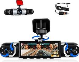 CAMECHO 3 kanalų "Dash Cam" 1080P transporto priemonės kamera Priekinė kairė dešinė 3,16 colių "Dash Cam" ekranas, kilpos įrašymas Naktinis matymas Judesio aptikimas