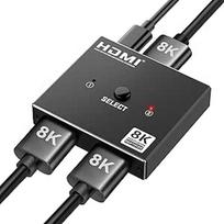HDMI jungiklis 2.1 Splitter 8K @ 60Hz 4K @ 120Hz, aliuminio dvikryptis HDMI jungiklis 2 in 1 Out / 1 in 2 Out, HDMI 2.1 Switcher Splitter palaiko 48Gbps 3D HDCP 2.3, skirtas PS5/4 Fire Stick/Xbox/HDTV