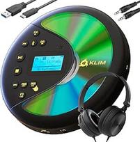 KLIM Discover su ausinėmis - nešiojamasis CD grotuvas su ilgai veikiančia baterija - suderinamas MP3 CD grotuvas - SD kortelė, FM siųstuvas, "Bluetooth" - idealiai tinka automobiliams - nešiojamasis CD grotuvas - juodas/auksinis