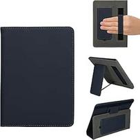 kwmobile Flip Case Compatible with 6-7 Inch eReader e-Reader - dėklas su dirželiu rankai ir stovu - 13 x 18,7 cm tamsiai mėlynas dangtelis