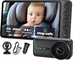 Magnetinė vaikiška kamera Auto, 12,7 cm (5 Zoll), 1080P HD IPS, magnetinis užraktas, automatinis įjungimas, 360° Drehung mit Split- und Zoom-Modus, USB-betriebene Autositzkamera für die Rückseite