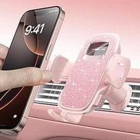 MRGLAS 2025 atnaujintas telefono laikiklis automobiliui su nauju metaliniu kablio spaustuku, patogus telefono laikiklis oro ventiliacijos angoje, valdomas viena ranka, universalus laikiklis "iPhone", "Android" ir kitiems įrenginiams