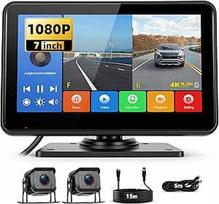 SIXWIN laidinių galinio vaizdo kamerų rinkinys HD 1080P 7 colių monitorius su 2 belaidėmis galinio vaizdo kameromis, skirtas priekabai RV sunkvežimiui, automobiliui, autobusui, IP68, atsparus vandeniui, naktinio matymo BSD 9V-36V