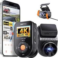 VANTRUE S1 Pro Max 4K + 4K Dash Cam automobilio priekinė galinė kamera su dviguba STARVIS 2 naktinio matymo HDR, 24 val. parkavimo režimas, 5,8 GHz WiFi GPS 360 laipsnių automobilio kamera, ADAS, LTE pasirinktinai, balso komanda, 1 TB Max