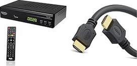 XORO HRS 8660 Skaitmeninis palydovinis imtuvas "Astra" 19.2 kanalų sąrašas Iš anksto suprogramuoti ir sujungti HDMI kabelis su Ethernet, didelės spartos ir paauksuotomis jungtimis 4K Ultra HD Full HD 1080p 3D 1,5 m