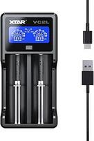 XTAR VC2L baterijų įkroviklis USB C atnaujintas 18650 įkroviklis greitas 2A 26650 baterijų įkroviklis LCD ekranas AA AAA baterijoms C D baterijoms (VC2L)
